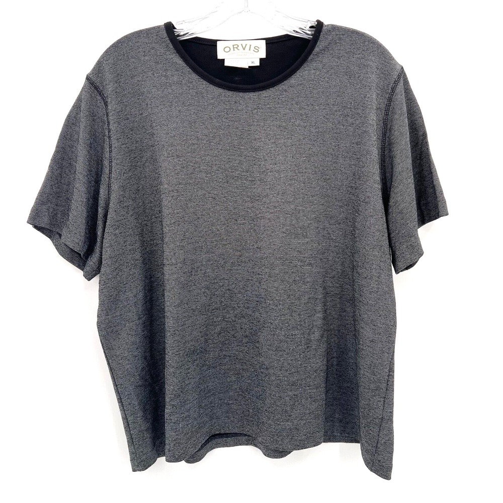ORVIS Women's Size XL Rayon Blend Dark Gray Short-Sleeve Waist Length T-Shirt